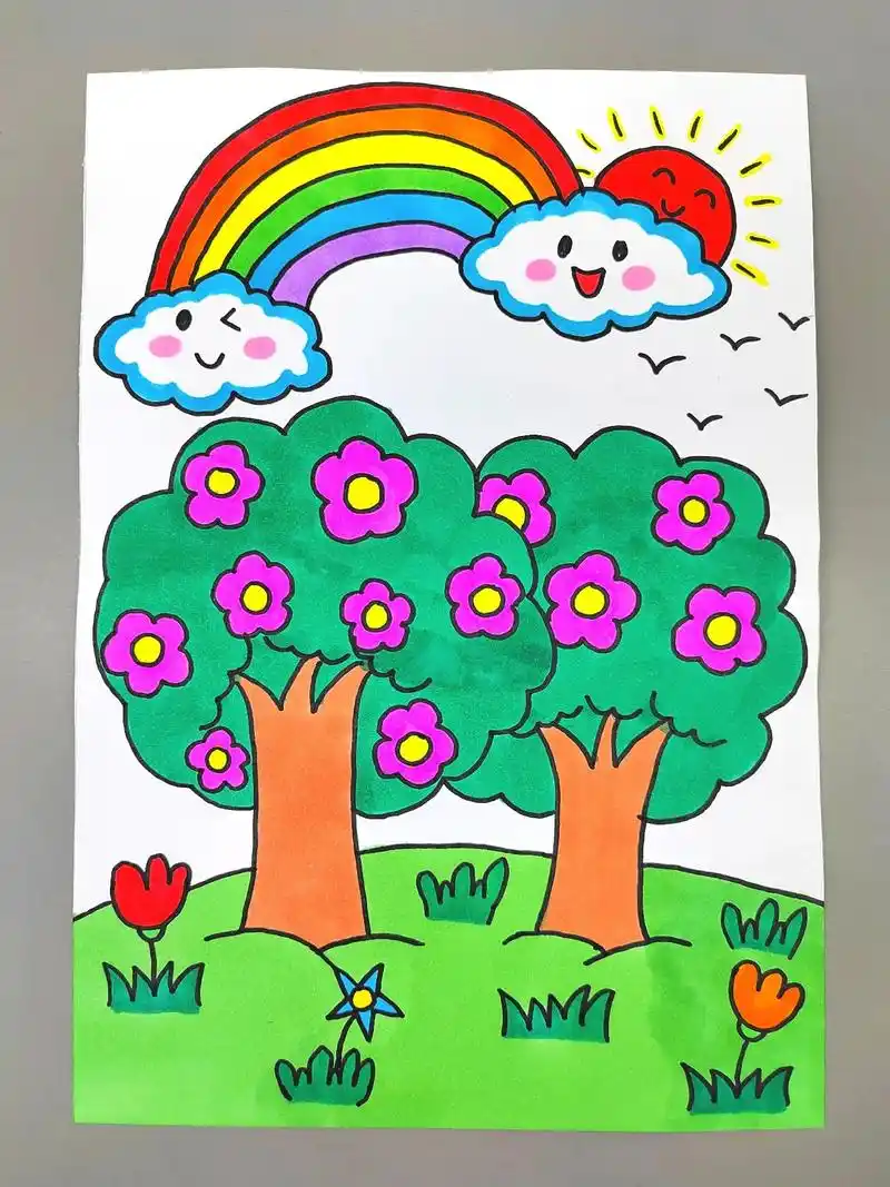 春暖花开,百花齐放! 一起来画春天里盛开的桃花吧,简单又好看 - 抖音