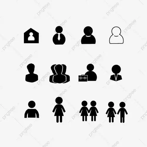 图标 人物图标 黑白人形图标 黑白色 免费png和psd图片素材
