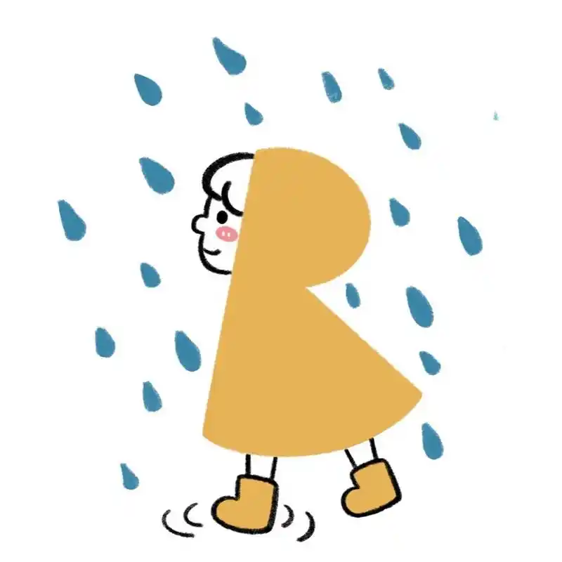 手残党学简笔画附教程7315淋雨雨衣小女孩 手残党学简笔画附教程