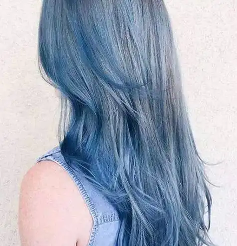 水洗牛仔蓝色头发图片