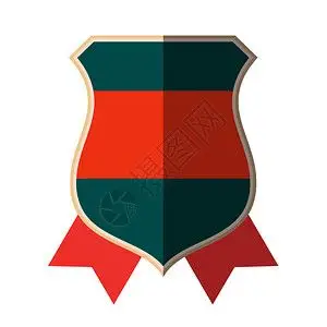 仿旧绿色旧徽章插画