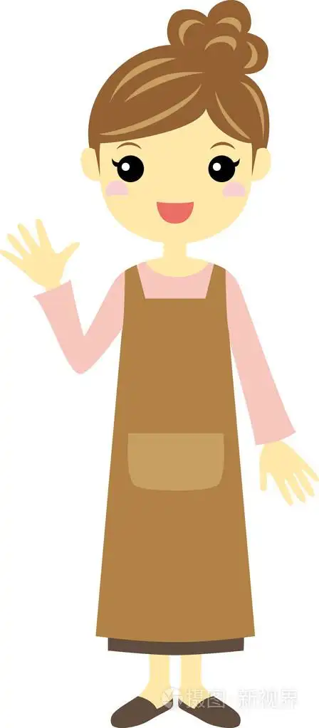 穿着围裙的女人