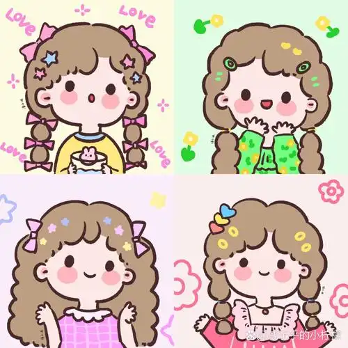 四宫格闺蜜小头像简笔画