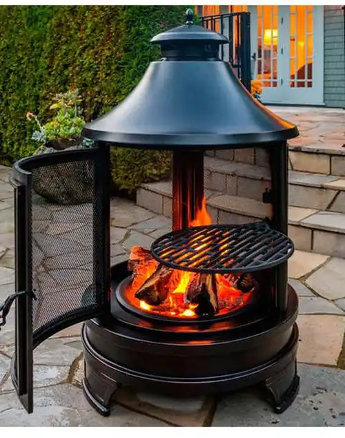 烧烤桌家用烤火炉篝火桌户外工匠庭院木炭烧烤架烤火炉篝火炉桌家用