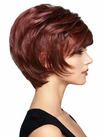 外贸热销欧美假发 女士短发 酒红色短卷发 白人假发头套 厂家批发