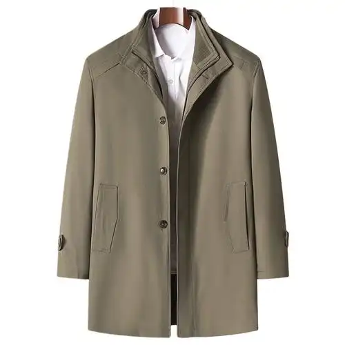 中t年时尚商务休闲夹克外套男高端翻领中长版春秋冬季经久不衰