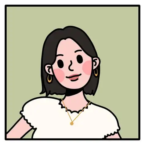 线条风格卡通女孩头像