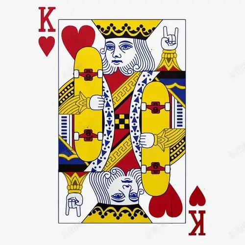 国王 扑克王 插画 棋牌 游戏 滑板 红桃k 设计