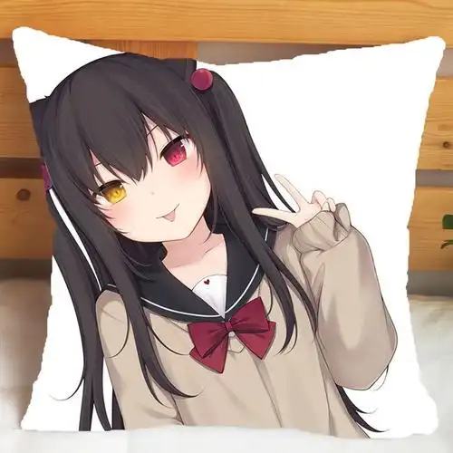 花仟陌猫羽雫抱枕猫耳娘二次元周边卡通靠垫男女朋友生日礼物枕套163