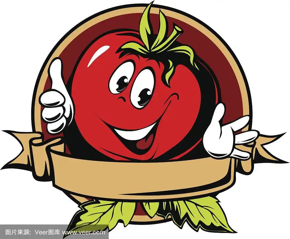 圆形番茄卡通标签