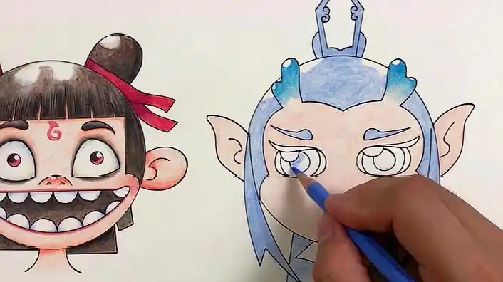 哪吒之魔童降世敖丙简笔画q版敖丙简笔画教程每天学一幅简笔画-哪吒之