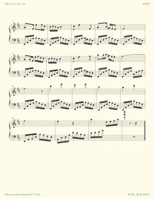 钢琴谱 - 紫竹调 钢琴版