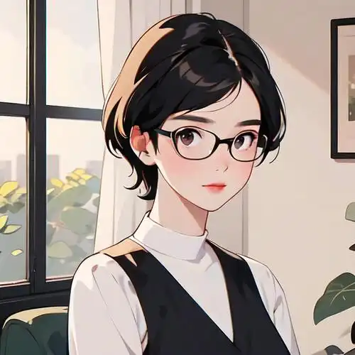 戴眼镜短发女生头像👓