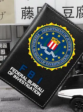 美国fbi联邦调查局驾驶本行驶证皮套保护套二合一驾照卡包真皮ins