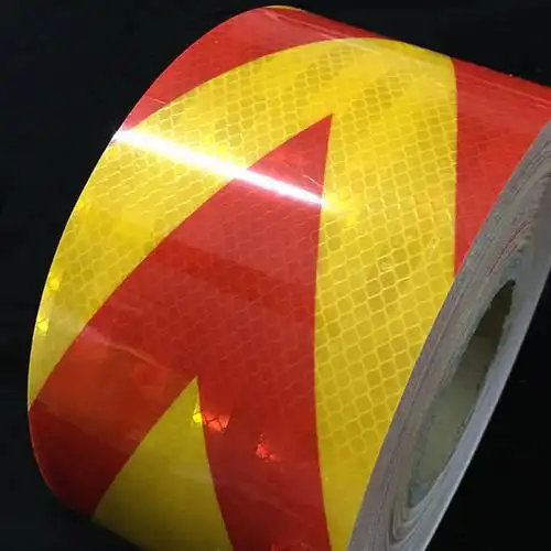 红黄反光导向标 国产棱镜超强级反光警示带 蜂蜗状晶格车贴 批发