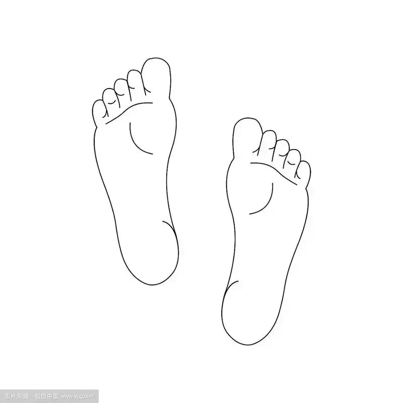 用线画左右脚底
