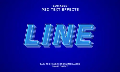 现代色彩丰富的轮廓文字效果