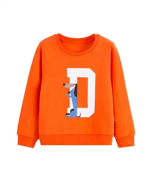 儿童卫衣磨毛单衫(英文d小狗)花灰