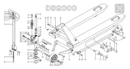 手动叉车结构示意图--河北东圣吊索具制造有限公司--手动叉车