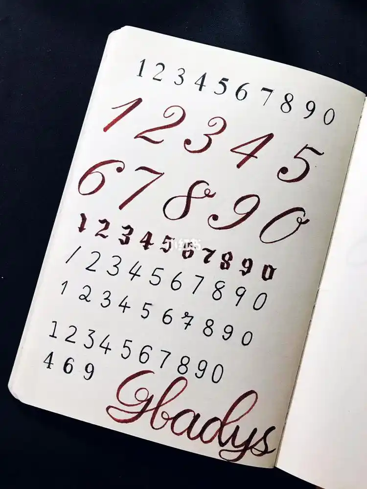 94手账数字的基础写法