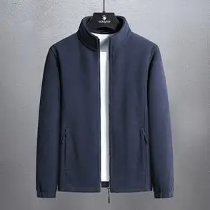高尔普春秋新款男士抓绒外套外套休闲立领时尚简约男式goldpool