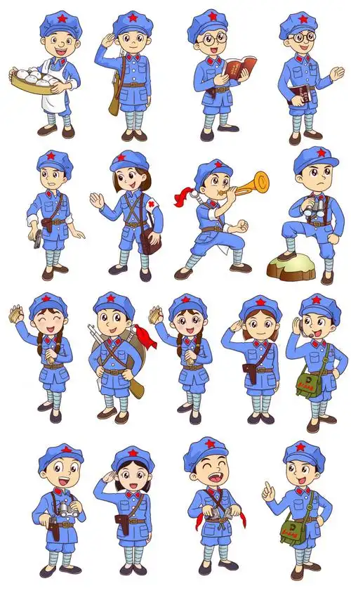 卡通小红军图片psd素材