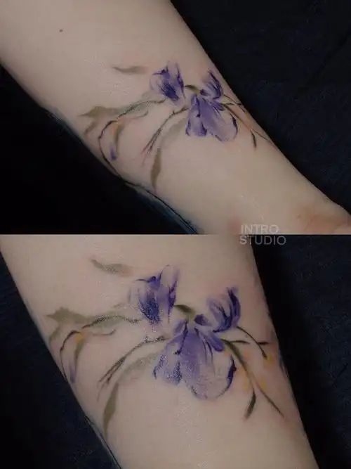 水墨 #郑州  #郑州探店  #郑州纹身  #国风  #传统  #鸢尾花  #纹眄