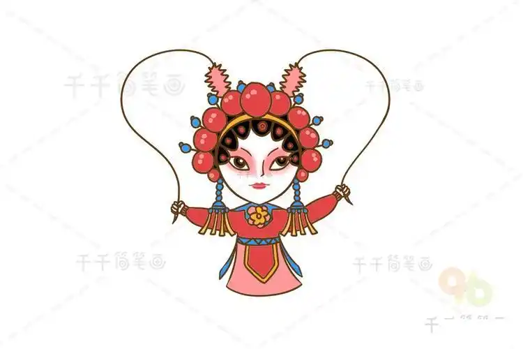 人物简笔画 花旦简笔画图片 花旦是中国传统戏曲角色行当.