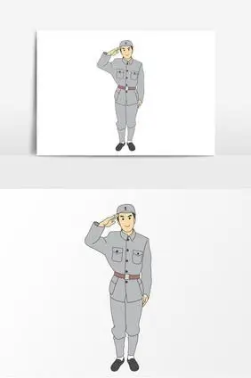 八路军敬礼形象
