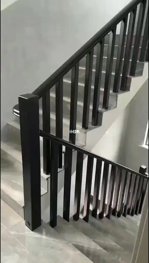 全实木楼梯扶手简约黑色系列