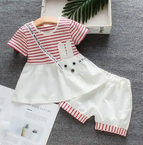 宝宝韩版衣服女孩夏季儿童小童夏装洋气新款套装