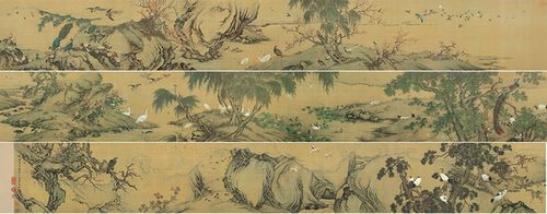 清沈铨百鸟朝凤原大卷轴名画装饰高清原作版画微喷范本横幅装饰画