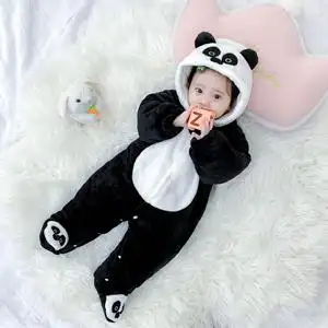 婴儿连体衣冬季新生幼儿加厚套装女宝宝冬装一岁秋冬衣服外出抱衣