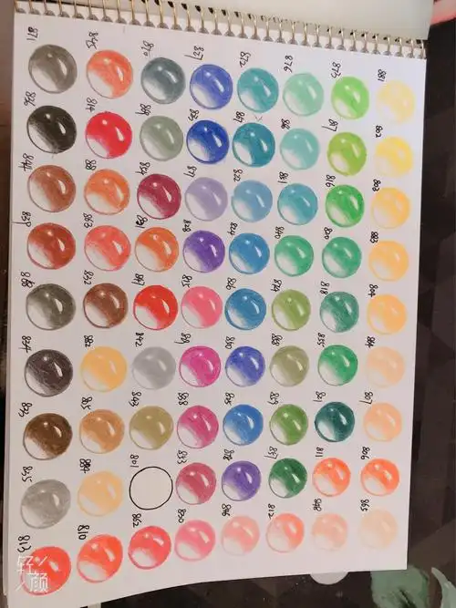 彩铅入门之彩铅色卡-辉柏嘉油性72色