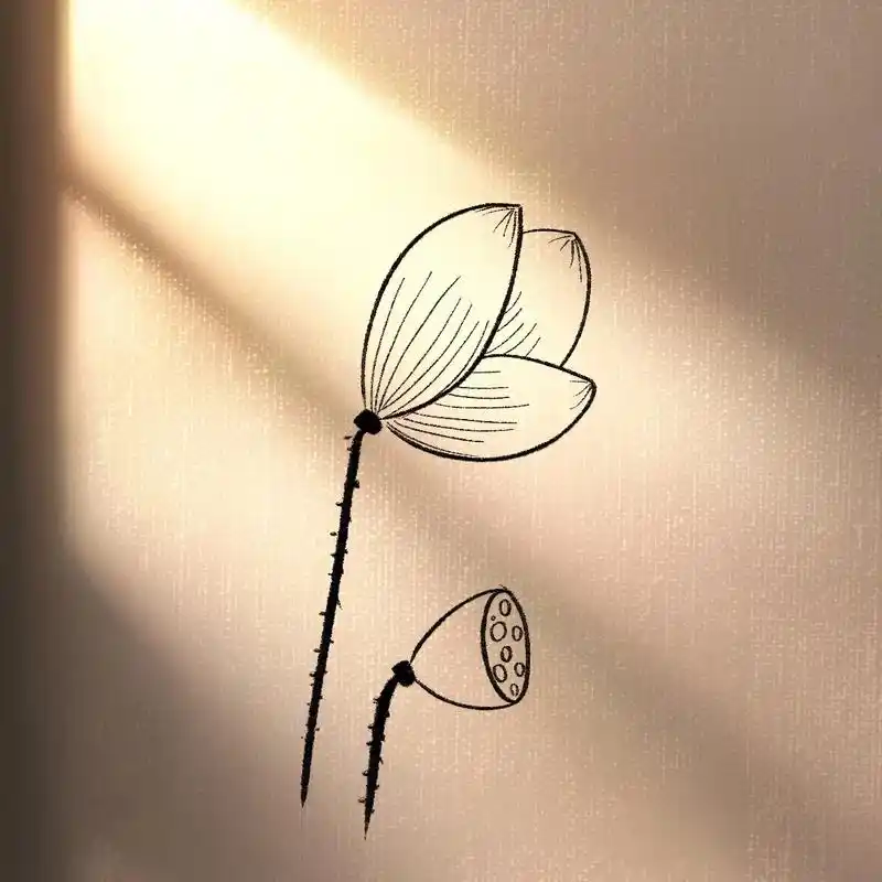 予独爱莲之出淤泥而不染.#莲花 #说不出的心酸 #简笔画 # - 抖音