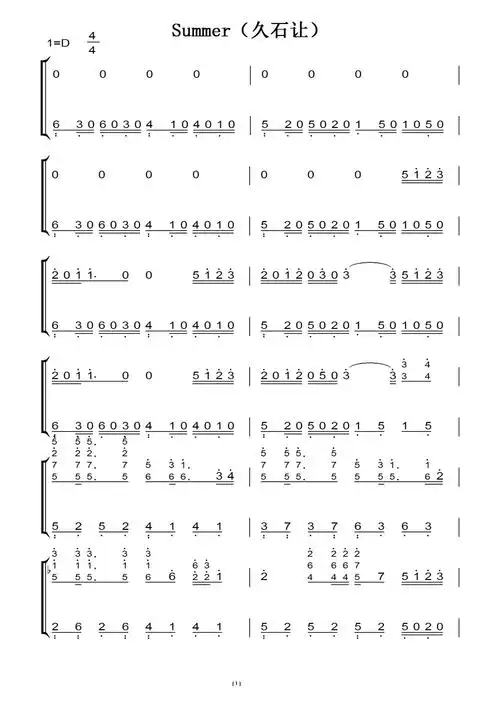 乐谱分享46那些年简单版钢琴谱胡夏f调流行钢琴简谱偏偏-迪丽热巴-a调