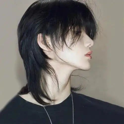 网红鲻鱼头狼尾假发短发全头套日系学生蓬松逼真自然个性帅气男女奶奶