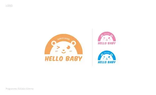 hello baby 卡通logo方案设计