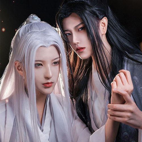 古装假发男汉服长发一体头套全头套古装男公子剑来影视表演发套