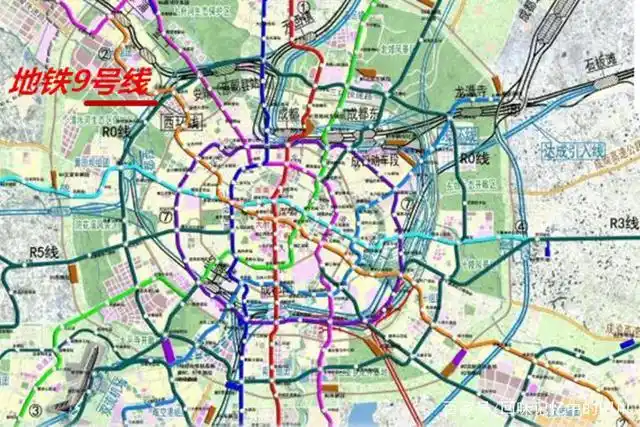 成都市地铁到2020年线网规划方案由10条线路组成,其中1,2,3,4号线为