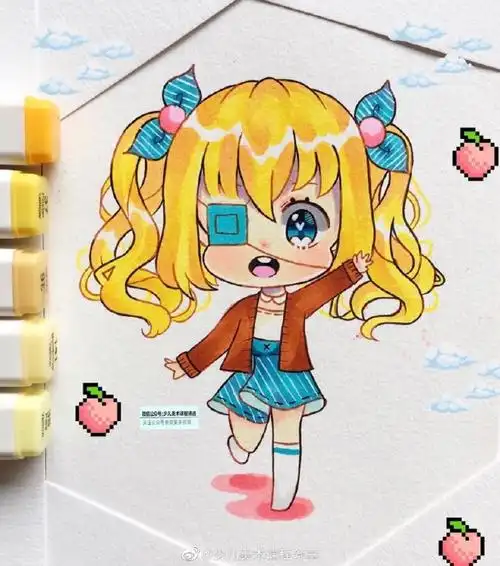 动漫##动漫##漫画##少儿动漫##马克笔手绘#分享一组马克笔q版动漫素材