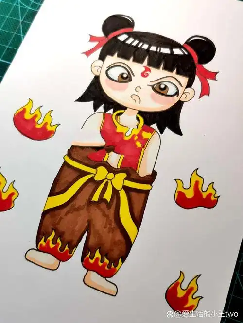 动漫,儿童画,简笔画《哪吒》