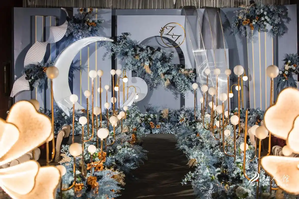 蓝色系梦幻婚礼小预算 超美蓝色梦幻婚礼 好看到哭的蓝色系婚礼 - 抖