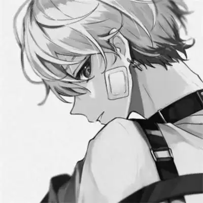 黑白动漫男头ins高级感