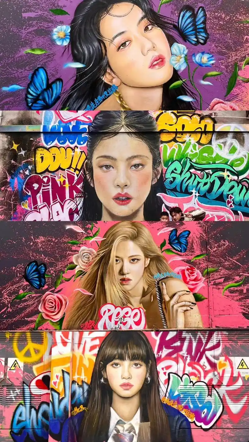 blackpink涂鸦终于齐了好美啊啊啊.#blackpin - 抖音