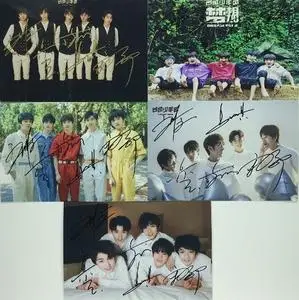 宋亚轩 马嘉祺 丁程鑫 姚景元等 亲笔签名照片 5张款 台风少年团