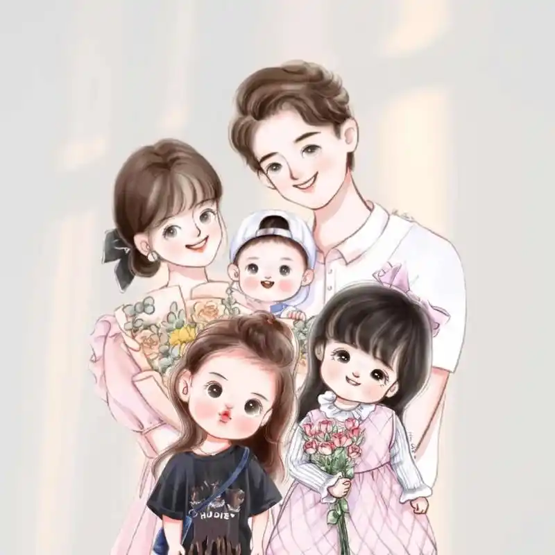 一家五口 #亲子头像 #我们这一家 #五口之家二女一儿,相 - 抖音