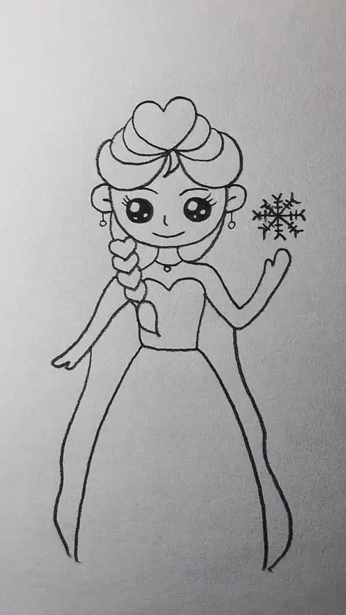 用"爱心"画可爱的艾莎.