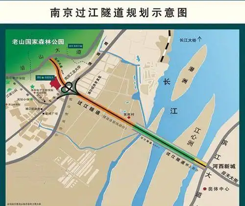 [纬七路过江通道的规划示意图]