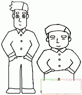 高个子和矮子简笔画
